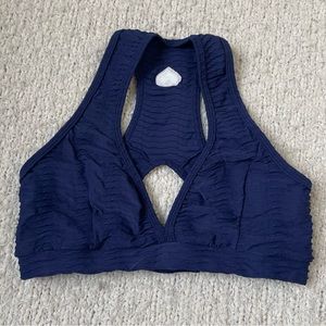 navy blue sports bra from booty by brabants (midnight)